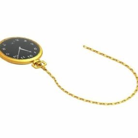 Χρυσό ρολόι τσέπης κόσμημα τρισδιάστατο μοντέλο