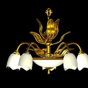 Antique Golden Pendant Chandelier Light 3d model