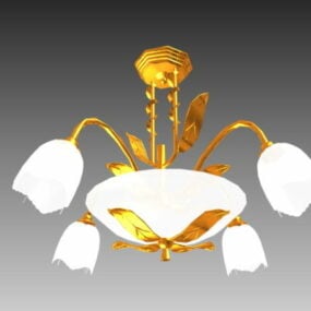 Golden Arm Pendant Light Design 3d model