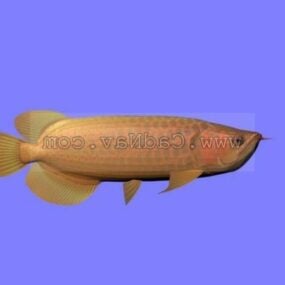 דגם תלת מימד של דג טרופי זהב של חיית ים
