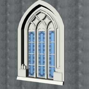 Antique Gothic Tracery Windows 3d model