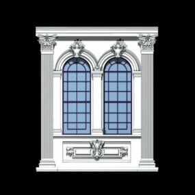 Vintage gotický 3D model okna