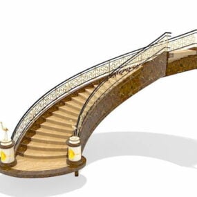 ヴィラの大階段デザイン3Dモデル