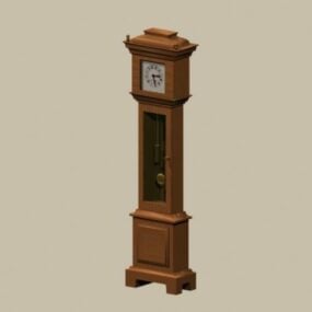 Wooden Grandfather Clock 3d model