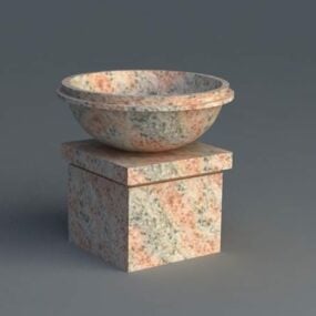 Modello 3d del vaso di fiori in granito di architettura del paesaggio