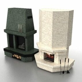 Granite Stone Fireplaces 3d model