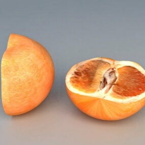Realistisk grapefrugt halv 3d-model