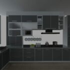 Gray Color Modern Kitchen Design