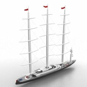 Vattenskoter stora segelfartyg 3d-modell