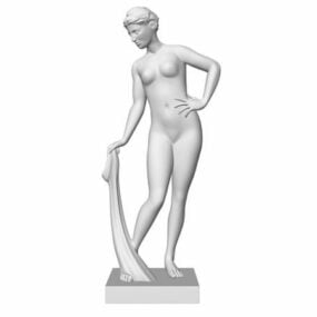 Model 3d Patung Vintage Wanita Yunani