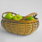 فاكهة التفاح الأخضر في سلة