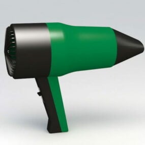 Elektrický zelený vysoušeč vlasů 3D model