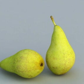 Food Green Pear Fruit 3d model