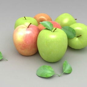 نموذج التفاح الطازج ثلاثي الأبعاد