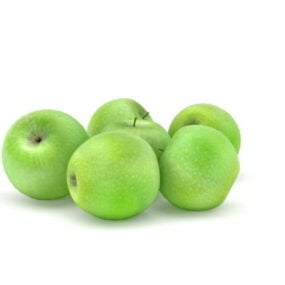Grønne æbler frugt 3d-model