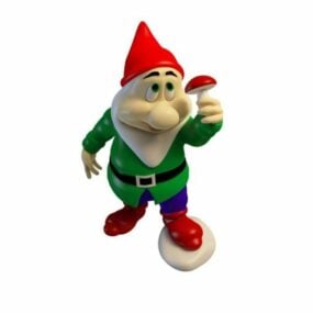 Green Garden Gnome Character 3d-model