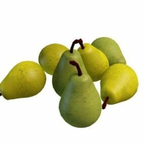Green Pears Fruit 3d model