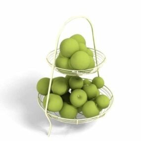 Modelo 3d de fruta de ciruelas verdes
