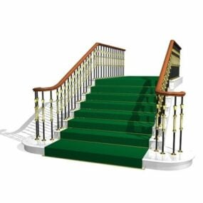 Model 3D przestrzeni publicznej zielonych schodów
