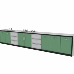 Straight Line Home Kitchen Cabinet 3d model