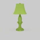 Зеленая старинная настольная лампа формы