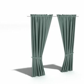 3д модель зеленой натяжной шторы