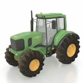 Modello 3d del trattore verde dell'agricoltore