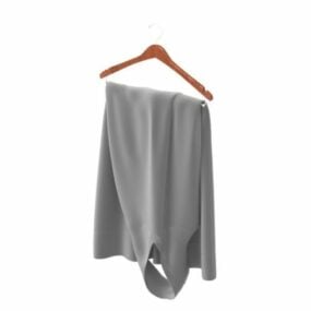 Graues Frauenkleid auf Kleiderbügel 3D-Modell
