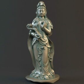 Guan Yin Buddha Antique Statue 3d model