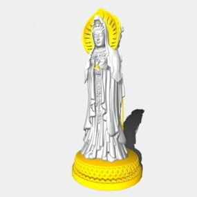 Kinesisk Guanyin Buddha Staty 3d-modell