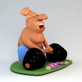 Statue Figurine Schtroumpf de Gym modèle 3D