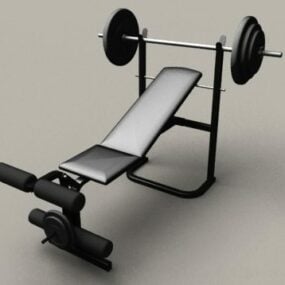 3D-Modell der Hantelbank im Fitnessstudio