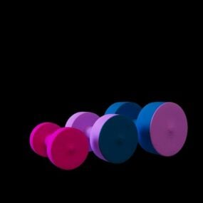Colorful Gym Dumbbells 3d model