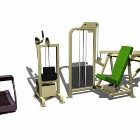Indoor Gym Equipments Collection 3d model