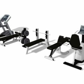 Fitness Gym Exercise Equipment Collection 3d model