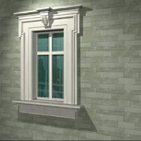 European Decorative Fixed Window 3d model