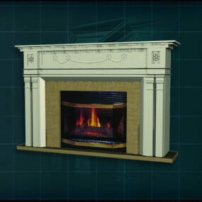 Fireplace Gypsum Mantelpiece 3d model