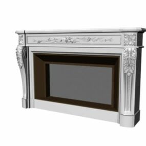 Home Furniture Gypsum Plaster Fireplace 3d model