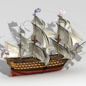 Deniz Taşıtları Hms Zafer Savaş Gemisi 3D modeli