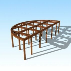 Venkovní 3D model struktury pergoly na terase