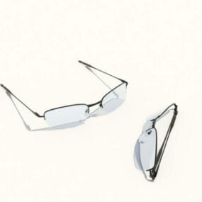 Modern Half Frame Eyeglasses 3d model