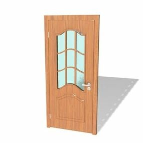 Half Glazed Wooden Door 3d model