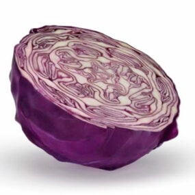 紫キャベツ野菜3Dモデル