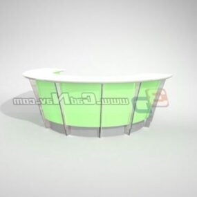 Půlkulatý 3D model recepčního nábytku