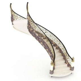 Vintage Decoration Curved Staircases 3d model