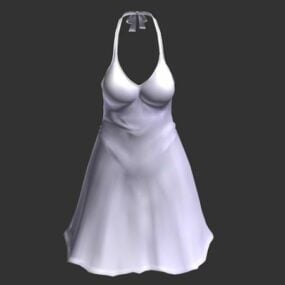홀터넥 넥 드레스 패션 3d 모델