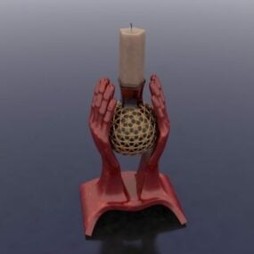 Hand Shape Decor Candle Holder 3d model