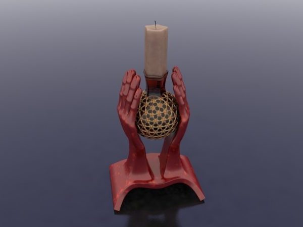 Suporte de vela de decoração de forma de mão