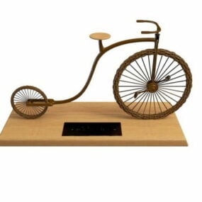 Model 3D ręcznie robionego roweru w stylu vintage