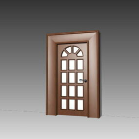Hardwood Home Glazed Door Furniture 3d model